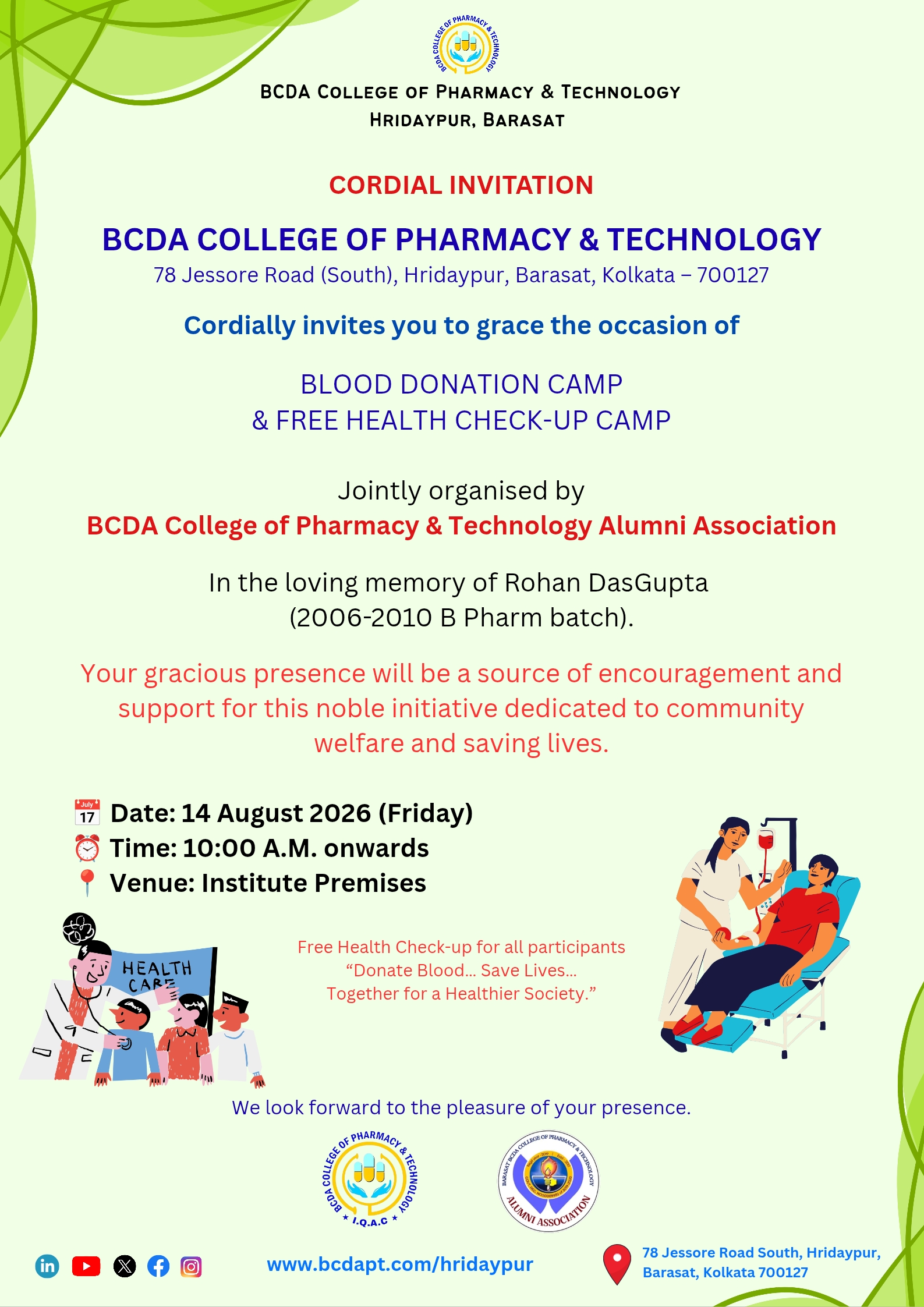 BLOOD DONATION CAMP & HEALTH CHECK UP CAMP